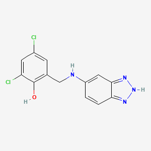 molecular formula C13H10Cl2N4O B10788218 2-[(2H-benzotriazol-5-ylamino)methyl]-4,6-dichlorophenol 