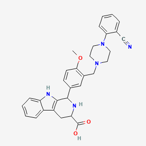 1-[3-[[4-(2-cyanophenyl)piperazin-1-yl]methyl]-4-methoxyphenyl]-2,3,4,9-tetrahydro-1H-pyrido[3,4-b]indole-3-carboxylic acid