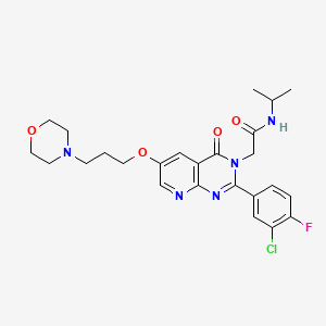 2-(2-(3-Chloro-4-fluorophenyl)-6-(3-morpholinopropoxy)-4-oxopyrido[2,3-d]pyrimidin-3(4H)-yl)-N-isopropylacetamide