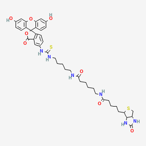 N-[5-[(3',6'-dihydroxy-3-oxospiro[2-benzofuran-1,9'-xanthene]-5-yl)carbamothioylamino]pentyl]-6-[5-(2-oxo-1,3,3a,4,6,6a-hexahydrothieno[3,4-d]imidazol-4-yl)pentanoylamino]hexanamide