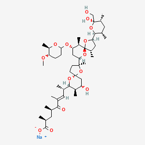 sodium;(E,2S,4R,8S)-8-[(2S,5R,7S,8R,9R)-7-hydroxy-2-[(2R,4S,5S,7R,9S,10R)-2-[(2S,3S,5R,6R)-6-hydroxy-6-(hydroxymethyl)-3,5-dimethyloxan-2-yl]-9-[(5S,6R)-5-methoxy-6-methyloxan-2-yl]oxy-4,10-dimethyl-1,6-dioxaspiro[4.5]decan-7-yl]-2,8-dimethyl-1,10-dioxaspiro[4.5]decan-9-yl]-2,4,6-trimethyl-5-oxonon-6-enoate