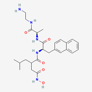 molecular formula C26H37N5O5 B10788360 N-[(2R)-1-[[(2R)-1-(2-aminoethylamino)-1-oxopropan-2-yl]amino]-3-naphthalen-2-yl-1-oxopropan-2-yl]-N'-hydroxy-2-(2-methylpropyl)butanediamide 