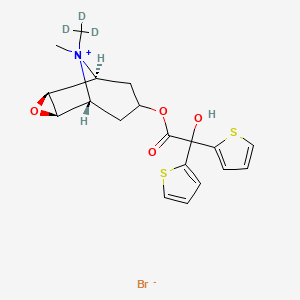 molecular formula C19H22BrNO4S2 B10788364 [(1S,2S,4R,5R)-9-methyl-9-(trideuteriomethyl)-3-oxa-9-azoniatricyclo[3.3.1.02,4]nonan-7-yl] 2-hydroxy-2,2-dithiophen-2-ylacetate;bromide 