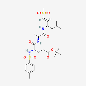 molecular formula C27H43N3O8S2 B10788452 pTosyl-Glu(OtBu)-Ala-LeuVSMe 