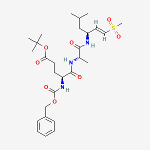 molecular formula C28H43N3O8S B10788457 Cbz-Glu(OtBu)-Ala-LeuVSMe 