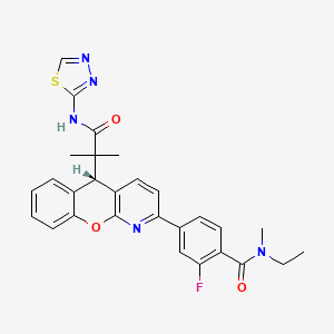 5H-(1)Benzopyrano(2,3-b)pyridine-5-acetamide, 2-(4-((ethylmethylamino)carbonyl)-3-fluorophenyl)-alpha,alpha-dimethyl-N-1,3,4-thiadiazol-2-yl-, (5S)-