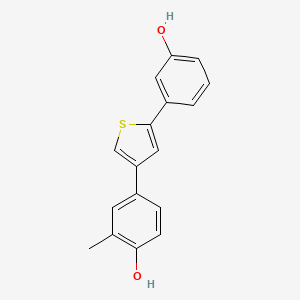 molecular formula C17H14O2S B10788504 4-[5-(3-Hydroxyphenyl)-3-thienyl]-2-methylphenol 