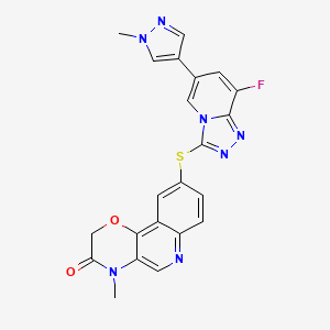 molecular formula C22H16FN7O2S B10788506 Dalmelitinib CAS No. 1637658-98-0