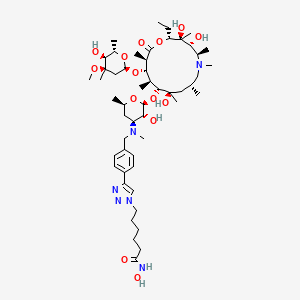 molecular formula C52H88N6O14 B10788522 Azithromycin-N-benzyltriazolylhexahydroxamic Acid 