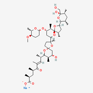 sodium;(E,2S,4R,8S)-8-[(2S,5R,7S,8R,9R)-7-hydroxy-2-[(2R,4S,5S,7R,9S,10R)-2-[(2S,3S,5R,6R)-6-hydroxy-6-(hydroxymethyl)-3,5-dimethyloxan-2-yl]-9-[(2S,5R,6S)-5-methoxy-6-methyloxan-2-yl]oxy-4,10-dimethyl-1,6-dioxaspiro[4.5]decan-7-yl]-2,8-dimethyl-1,10-dioxaspiro[4.5]decan-9-yl]-2,4,6-trimethyl-5-oxonon-6-enoate