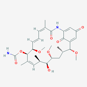 molecular formula C29H40N2O9 B10788539 [(4Z,6E,8R,9R,10Z,12R,13S,14R,16S,17R)-13-hydroxy-8,14,17-trimethoxy-4,10,12,16-tetramethyl-3,20,22-trioxo-2-azabicyclo[16.3.1]docosa-1(21),4,6,10,18-pentaen-9-yl] carbamate 