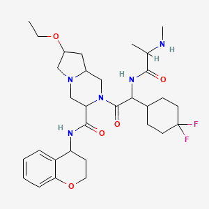 2-[2-(4,4-difluorocyclohexyl)-2-[2-(methylamino)propanoylamino]acetyl]-N-(3,4-dihydro-2H-chromen-4-yl)-7-ethoxy-3,4,6,7,8,8a-hexahydro-1H-pyrrolo[1,2-a]pyrazine-3-carboxamide