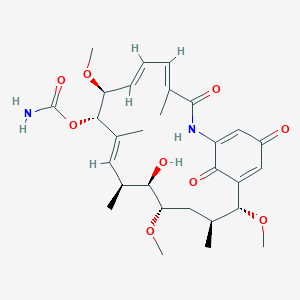 molecular formula C29H40N2O9 B10788577 [(4E,6E,8S,9S,10E,12S,13R,14S,16S,17R)-13-hydroxy-8,14,17-trimethoxy-4,10,12,16-tetramethyl-3,20,22-trioxo-2-azabicyclo[16.3.1]docosa-1(21),4,6,10,18-pentaen-9-yl] carbamate 