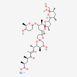 sodium;(E,2S,4R,8S)-8-[(2S,5R,7S,8R)-7-hydroxy-2-[(4S,5S,9S,10R)-2-[(2S,3S,5R,6R)-6-hydroxy-6-(hydroxymethyl)-3,5-dimethyloxan-2-yl]-9-[(2S,5S,6R)-5-methoxy-6-methyloxan-2-yl]oxy-4,10-dimethyl-1,6-dioxaspiro[4.5]decan-7-yl]-2,8-dimethyl-1,10-dioxaspiro[4.5]decan-9-yl]-2,4,6-trimethyl-5-oxonon-6-enoate