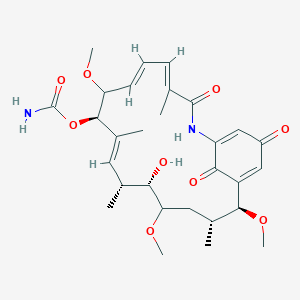 molecular formula C29H40N2O9 B10788614 [(4E,6E,9R,10E,12R,13S,16R,17S)-13-hydroxy-8,14,17-trimethoxy-4,10,12,16-tetramethyl-3,20,22-trioxo-2-azabicyclo[16.3.1]docosa-1(21),4,6,10,18-pentaen-9-yl] carbamate 