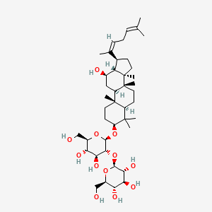 (2S,3R,4S,5S,6R)-2-[(2R,3R,4S,5S,6R)-4,5-dihydroxy-6-(hydroxymethyl)-2-[[(3S,5R,8R,9R,10R,12R,13R,14R,17S)-12-hydroxy-4,4,8,10,14-pentamethyl-17-[(2Z)-6-methylhepta-2,5-dien-2-yl]-2,3,5,6,7,9,11,12,13,15,16,17-dodecahydro-1H-cyclopenta[a]phenanthren-3-yl]oxy]oxan-3-yl]oxy-6-(hydroxymethyl)oxane-3,4,5-triol