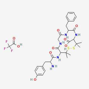 molecular formula C32H40F3N5O9S2 B10788621 H-DL-Tyr-DL-Pen(1)-Gly-DL-Phe-DL-Pen(1)-OH.TFA 