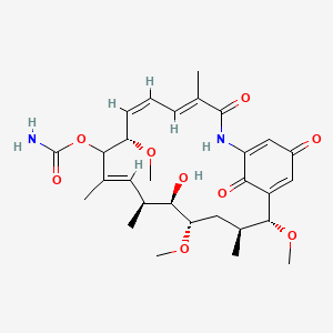 molecular formula C29H40N2O9 B10788671 [(4E,6Z,8S,10E,12S,13R,14S,16S,17R)-13-hydroxy-8,14,17-trimethoxy-4,10,12,16-tetramethyl-3,20,22-trioxo-2-azabicyclo[16.3.1]docosa-1(21),4,6,10,18-pentaen-9-yl] carbamate 