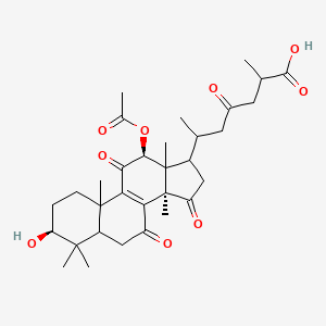 molecular formula C32H44O9 B10788687 6-[(3S,12S,14R)-12-acetyloxy-3-hydroxy-4,4,10,13,14-pentamethyl-7,11,15-trioxo-1,2,3,5,6,12,16,17-octahydrocyclopenta[a]phenanthren-17-yl]-2-methyl-4-oxoheptanoic acid 