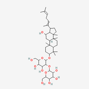 molecular formula C42H70O12 B10788722 2-[4,5-dihydroxy-6-(hydroxymethyl)-2-[[12-hydroxy-4,4,8,10,14-pentamethyl-17-(6-methylhepta-2,5-dien-2-yl)-2,3,5,6,7,9,11,12,13,15,16,17-dodecahydro-1H-cyclopenta[a]phenanthren-3-yl]oxy]oxan-3-yl]oxy-6-(hydroxymethyl)oxane-3,4,5-triol 