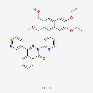 molecular formula C34H31ClN4O5 B10788738 2-[4-[6,7-Diethoxy-2,3-bis(hydroxymethyl)naphthalen-1-yl]pyridin-2-yl]-4-pyridin-3-ylphthalazin-1-one;hydrochloride 