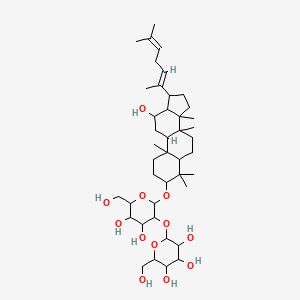 2-[4,5-dihydroxy-6-(hydroxymethyl)-2-[[12-hydroxy-4,4,8,10,14-pentamethyl-17-[(2E)-6-methylhepta-2,5-dien-2-yl]-2,3,5,6,7,9,11,12,13,15,16,17-dodecahydro-1H-cyclopenta[a]phenanthren-3-yl]oxy]oxan-3-yl]oxy-6-(hydroxymethyl)oxane-3,4,5-triol