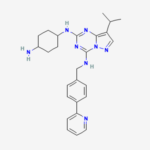 molecular formula C26H32N8 B10788816 2-N-(4-aminocyclohexyl)-8-propan-2-yl-4-N-[(4-pyridin-2-ylphenyl)methyl]pyrazolo[1,5-a][1,3,5]triazine-2,4-diamine 