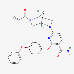 2-(4-phenoxyphenoxy)-6-[(1S,4S)-5-prop-2-enoyl-2,5-diazabicyclo[2.2.1]heptan-2-yl]pyridine-3-carboxamide