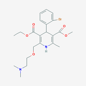 molecular formula C22H29BrN2O5 B10788838 3-O-ethyl 5-O-methyl 4-(2-bromophenyl)-2-[2-(dimethylamino)ethoxymethyl]-6-methyl-1,4-dihydropyridine-3,5-dicarboxylate 