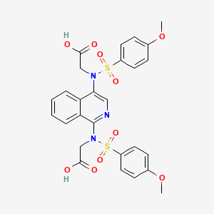 molecular formula C27H25N3O10S2 B10788847 2-[[1-[carboxymethyl-(4-methoxyphenyl)sulfonylamino]isoquinolin-4-yl]-(4-methoxyphenyl)sulfonylamino]acetic acid 