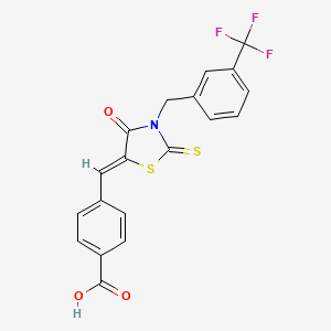 4-[[4-Oxo-2-thioxo-3-[3-(trifluoromethyl)benzyl]thiazolidin-5-ylidene]methyl]benzoicAcid