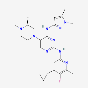 molecular formula C24H32FN9 B10788896 Sutidiazine CAS No. 1821293-40-6