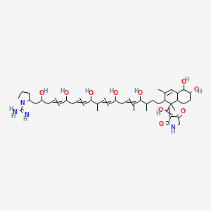 2-[21-[1-[(2,4-dioxopyrrolidin-3-ylidene)-hydroxymethyl]-5,6-dihydroxy-1,3-dimethyl-4a,5,6,7,8,8a-hexahydro-2H-naphthalen-2-yl]-2,6,10,14,18-pentahydroxy-11,17,19-trimethylhenicosa-4,8,12,16-tetraenyl]pyrrolidine-1-carboximidamide