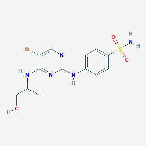 molecular formula C13H16BrN5O3S B10788965 4-[[5-bromo-4-(1-hydroxypropan-2-ylamino)pyrimidin-2-yl]amino]benzenesulfonamide 