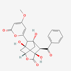 (1R,2R,3R,6S,8S)-2-benzoyl-1,3,8-trihydroxy-9-(4-methoxy-6-oxopyran-2-yl)-5-oxatricyclo[4.3.1.03,8]decan-4-one