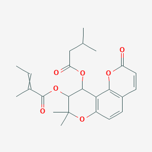 [8,8-dimethyl-10-(3-methylbutanoyloxy)-2-oxo-9,10-dihydropyrano[2,3-f]chromen-9-yl] 2-methylbut-2-enoate