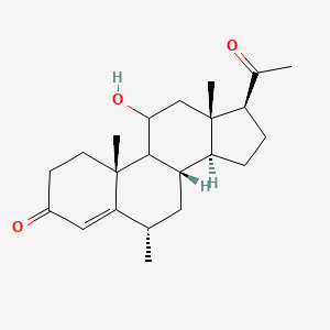 molecular formula C22H32O3 B10789176 (6S,8S,10R,11S,13S,14S,17S)-17-acetyl-11-hydroxy-6,10,13-trimethyl-1,2,6,7,8,9,11,12,14,15,16,17-dodecahydrocyclopenta[a]phenanthren-3-one 