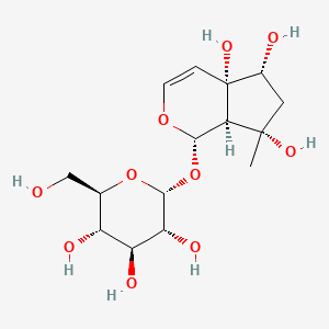 molecular formula C15H24O10 B10789221 (1S,4aS,5R,7S,7aR)-7-methyl-1-[(2R,3R,4S,5S,6R)-3,4,5-trihydroxy-6-(hydroxymethyl)oxan-2-yl]oxy-1,5,6,7a-tetrahydrocyclopenta[c]pyran-4a,5,7-triol 