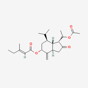 molecular formula C23H34O5 B10789242 [(1R,3aR,5R,7S,7aS)-1-(1-acetyloxyethyl)-4-methylidene-2-oxo-7-propan-2-yl-3,3a,5,6,7,7a-hexahydro-1H-inden-5-yl] (E)-3-methylpent-2-enoate 