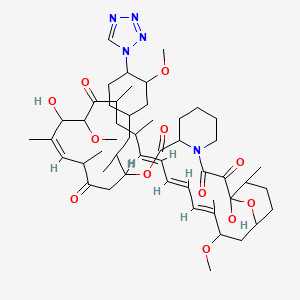 molecular formula C52H79N5O12 B10789248 (16E,24E,26E,28Z)-1,18-dihydroxy-19,30-dimethoxy-12-[1-[3-methoxy-4-(tetrazol-1-yl)cyclohexyl]propan-2-yl]-15,17,21,23,29,35-hexamethyl-11,36-dioxa-4-azatricyclo[30.3.1.04,9]hexatriaconta-16,24,26,28-tetraene-2,3,10,14,20-pentone 