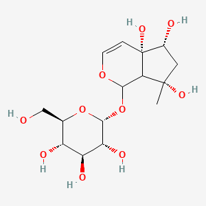 molecular formula C15H24O10 B10789335 (1S,4aS,5R,7S)-7-methyl-1-[(2R,3R,4S,5S,6R)-3,4,5-trihydroxy-6-(hydroxymethyl)oxan-2-yl]oxy-1,5,6,7a-tetrahydrocyclopenta[c]pyran-4a,5,7-triol 