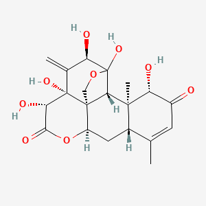 (1R,5R,7R,8R,11R,13S,17S,18S,19R)-4,5,7,8,17-pentahydroxy-14,18-dimethyl-6-methylidene-3,10-dioxapentacyclo[9.8.0.01,7.04,19.013,18]nonadec-14-ene-9,16-dione