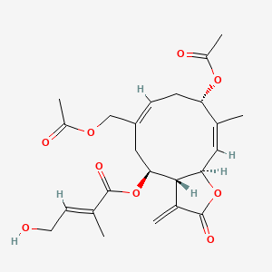 [(3aR,4S,6E,9S,10Z,11aR)-9-acetyloxy-6-(acetyloxymethyl)-10-methyl-3-methylidene-2-oxo-3a,4,5,8,9,11a-hexahydrocyclodeca[b]furan-4-yl] (E)-4-hydroxy-2-methylbut-2-enoate