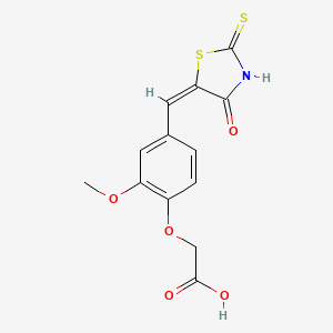 {2-methoxy-4-[(E)-(4-oxo-2-sulfanyl-1,3-thiazol-5(4H)-ylidene)methyl]phenoxy}acetic acid