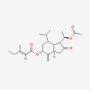 [(3aR,5R,7S)-1-[(1R)-1-acetyloxyethyl]-4-methylidene-2-oxo-7-propan-2-yl-3,3a,5,6,7,7a-hexahydro-1H-inden-5-yl] (E)-3-methylpent-2-enoate