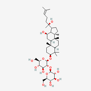 (2S,3R,4S,5S,6R)-2-[(2R,3R,4S,5S,6R)-4,5-dihydroxy-2-[[(3S,5R,8R,9R,10R,12R,14R)-12-hydroxy-17-[(2S)-2-hydroxy-6-methylhept-5-en-2-yl]-4,4,8,10,14-pentamethyl-2,3,5,6,7,9,11,12,13,15,16,17-dodecahydro-1H-cyclopenta[a]phenanthren-3-yl]oxy]-6-(hydroxymethyl)oxan-3-yl]oxy-6-(hydroxymethyl)oxane-3,4,5-triol