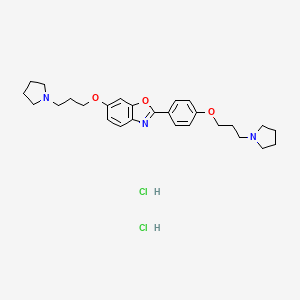 6-(3-pyrrolidin-1-ylpropoxy)-2-[4-(3-pyrrolidin-1-ylpropoxy)phenyl]-1,3-benzoxazole;dihydrochloride