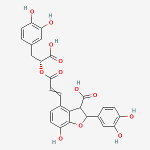 4-[3-[(1R)-1-carboxy-2-(3,4-dihydroxyphenyl)ethoxy]-3-oxoprop-1-enyl]-2-(3,4-dihydroxyphenyl)-7-hydroxy-2,3-dihydro-1-benzofuran-3-carboxylic acid