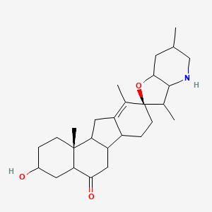 molecular formula C27H41NO3 B10789724 (9R,11bR)-3-hydroxy-3',6',10,11b-tetramethylspiro[1,2,3,4,4a,6,6a,6b,7,8,11,11a-dodecahydrobenzo[a]fluorene-9,2'-3a,4,5,6,7,7a-hexahydro-3H-furo[3,2-b]pyridine]-5-one 