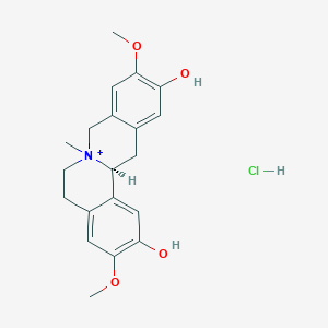 molecular formula C20H25ClNO4+ B10789732 (13aS)-3,10-dimethoxy-7-methyl-6,8,13,13a-tetrahydro-5H-isoquinolino[2,1-b]isoquinolin-7-ium-2,11-diol;hydrochloride 